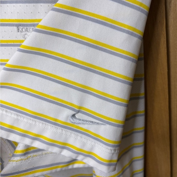 Nike White and Yellow Striped Polo Shirt Robert Trent Jones Golf Trail - Picture 7 of 8
